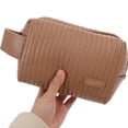 thumbnail image 4 of NUOLUX Bolsa Organizadora De Maquillaje Portátil En PU Color Café Con Gran Capacidad Y Asa Para Viaje, 4 of 5