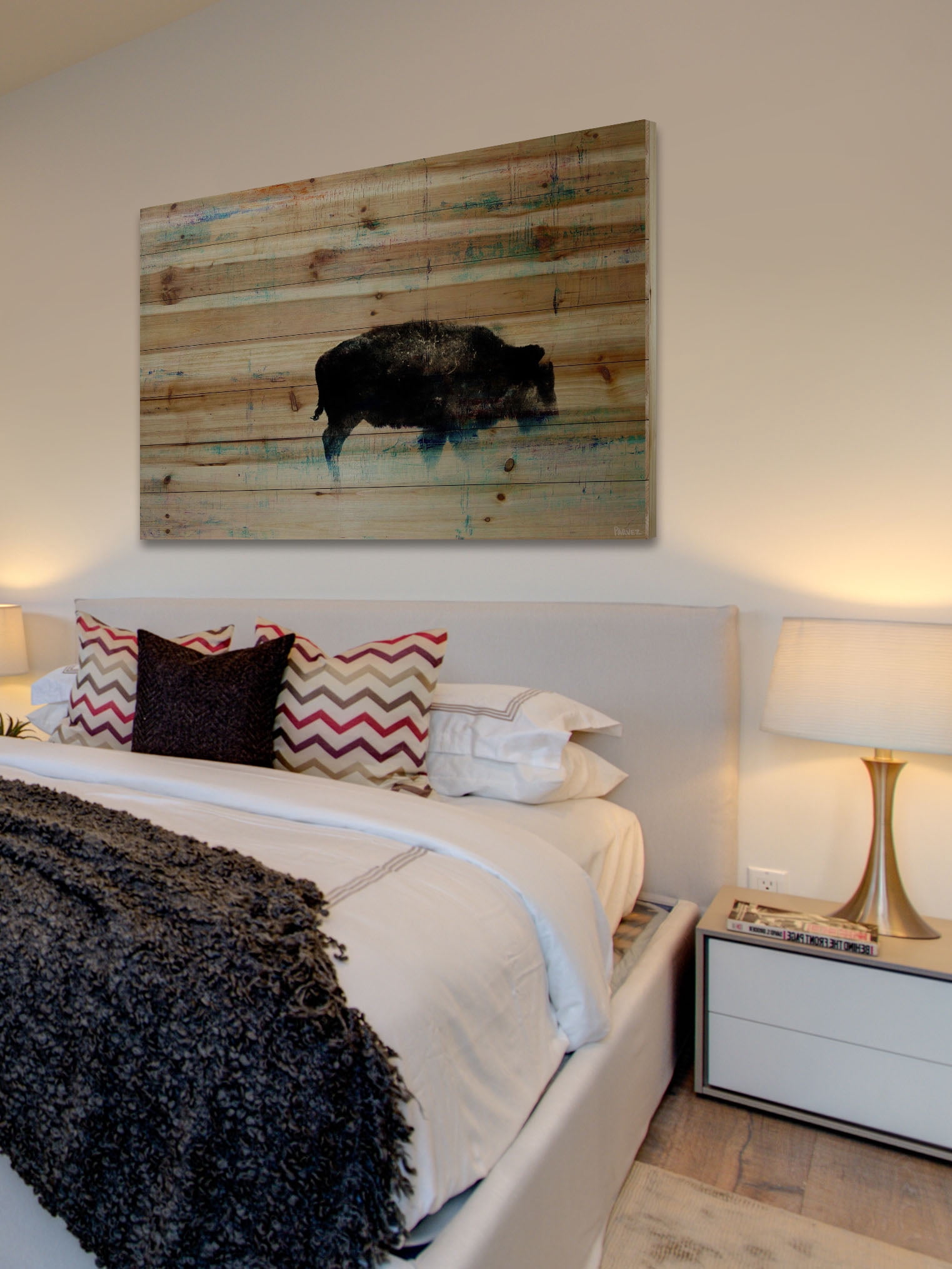 Parvez Taj The Buffalo Knows Pinewood Wall Art