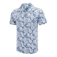 thumbnail image 3 of COOFANDY Mens Hawaiian Shirt Short Sleeve Buttoon Down Shirts Casual Tropical Floral Summer Linen Shirts Blue Floral M, 3 of 5