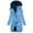 Blue, variant on Long Puffer Jacket for Women with Detachable Hood, Full-zip Waterproof Thick Warm Sherpa Lined Winter Coat Parkas (XL, Blue)