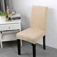 thumbnail image 3 of Juego de 2 piezas Beige Spandex Stretch Come Funda Banquete Funda Funda protectora para asiento trasero corto Zulema Cubierta de asiento de silla de comedor, 3 of 8