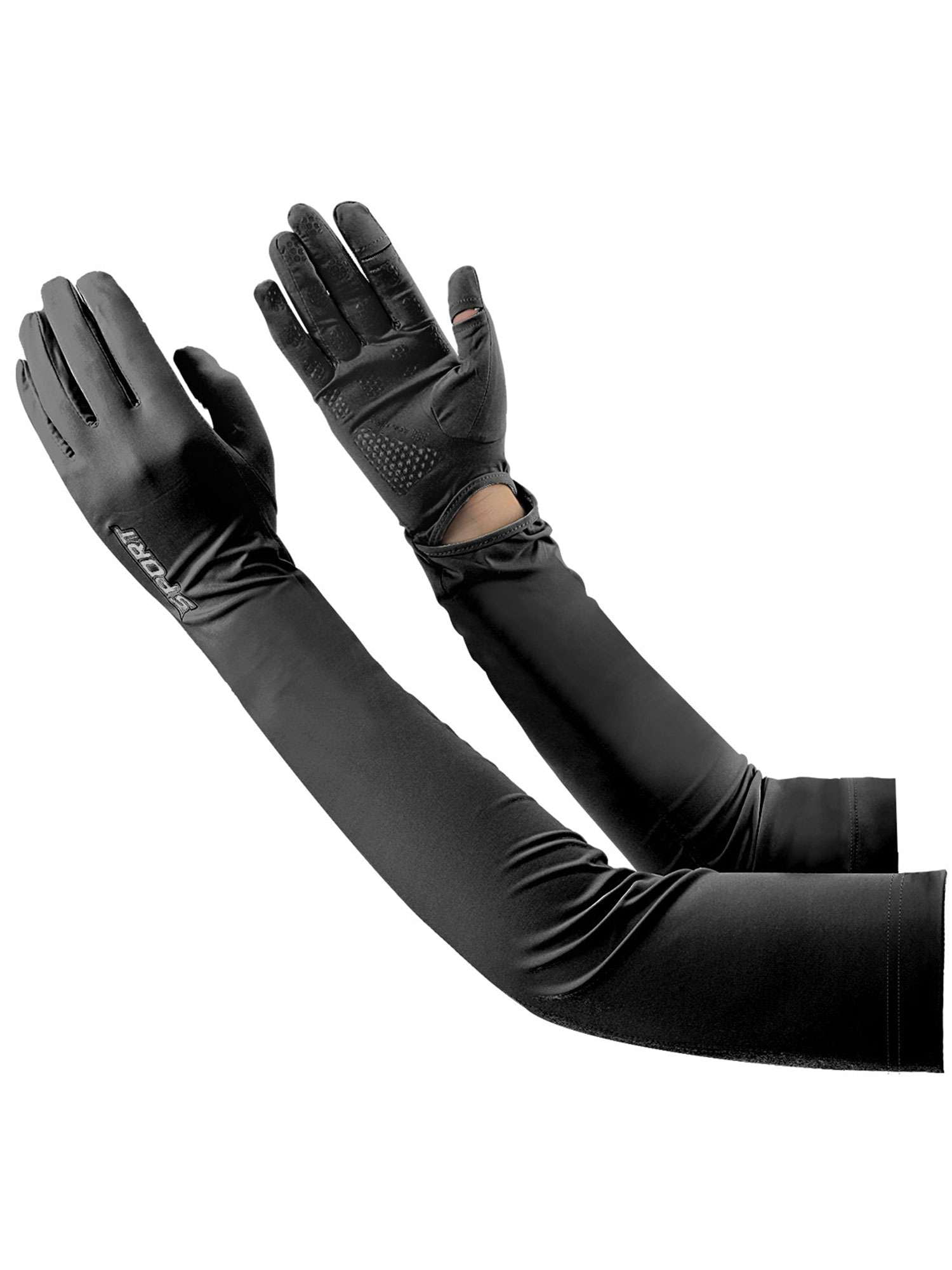 PULLIMORE 1 Pair Long UV Sun Protection Gloves for Women Men, Sun Anti UV  Block Driving Gloves Full Finger Sun Protective UPF 50+ (Black)