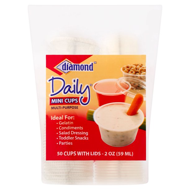 Diamond MultiPurpose Mini Cups & Lids, 2 Oz, 50 Count