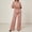 Red, variant on Purcolt Womens 2 Piece Matching Pant Set Dressy Casual Collared Roll Up Long Sleeve Button Front Shirt Full Length Wide Leg Trousers Business Work Office Outfits