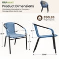 thumbnail image 3 of NAPWANT Outdoor Rattan Patio Dining Chairs Set of 4, Stackable All-Weather Wicker Chairs with Steel Frame for Garden, Deck, Backyard, Bright Blue, 3 of 10