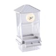thumbnail image 3 of Accesorios de jaula de alimentación de jaulas de aves resistentes estacionamiento de alimentación de colgación automática transparente para pájaros Gris, 3 of 8