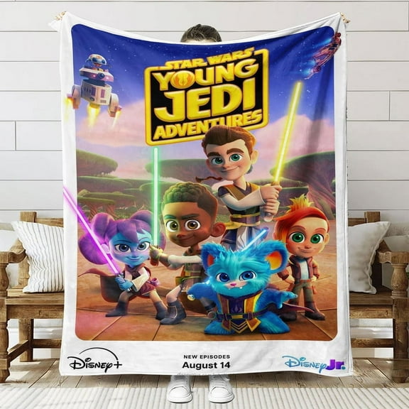 Young Jedi Adventures Throw Blanket Gifts for Fans Lover Girls Boys Women Present Hoodie Him Bed 60"x80"