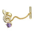 thumbnail image 1 of Man Tie Tack Creative Mini Note Rhinestone Tie Tack Back Tie Pin with Chain, 1 of 3