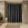 thumbnail image 2 of Cortina de baño Acento Diamonds 183x183 cm con ojales dorados, dobladillo magnetico y tacto suave, Negro, 2 of 8