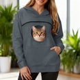 thumbnail image 6 of Fsqjgq Womens Fleece Hoodie with Kangaroo Pet Pocket, Sweatshirt for Holding Small Cats and Dogs, 6 of 8