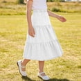 thumbnail image 2 of MKOSPLRT Girls' Maxi Skirts 4-15Y Tiered Elastic Waist Long Flowy Swing Ruffle Pleated Casual Summer Skirts for Travel Vacation, 2 of 9