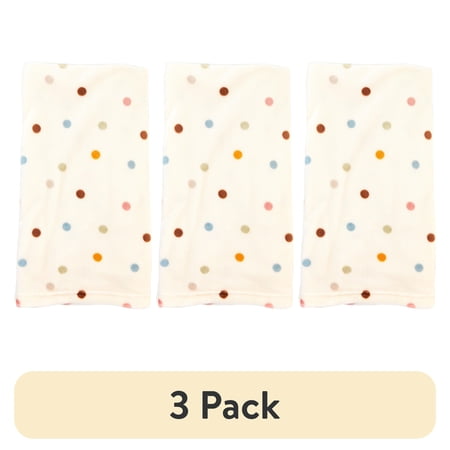 (3 pack) Parent's Choice Neutral Plush Dot Blanket