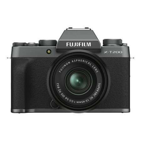 Fujifilm X Series X-T200 - Digital camera - mirrorless - 24.2 MP - APS-C - 4K / 30 fps - 3x optical zoom - Fujinon XC 15-45mm OIS PZ lens - Wi-Fi, Bluetooth - dark silver