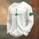 thumbnail image 1 of Ceisia Men's St. Patrick's Day Vintage Four-Leaf Clover Crewneck | Waffle Knit Relaxed Long-Sleeve Casual Top Gift, 1 of 4