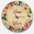 thumbnail image 3 of Designart 'Time is Love Pink Floral ' Vintage wall clock, 3 of 6