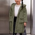 thumbnail image 4 of Kaemgyyd 3-12 Years Toddler Girls Fleece Jacket Sherpa Plush Winter Coat Fuzzy Open Front Hooded Cardigan Outwear with Pockets, 4 of 7