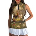 thumbnail image 3 of Whosucclay Chick Flower Design Golf Shirt for Women, Breathable Sleeveless Golf Tennis Shirts Half Zip Anti Wrinkle Workout Tank Tops, 3 of 7