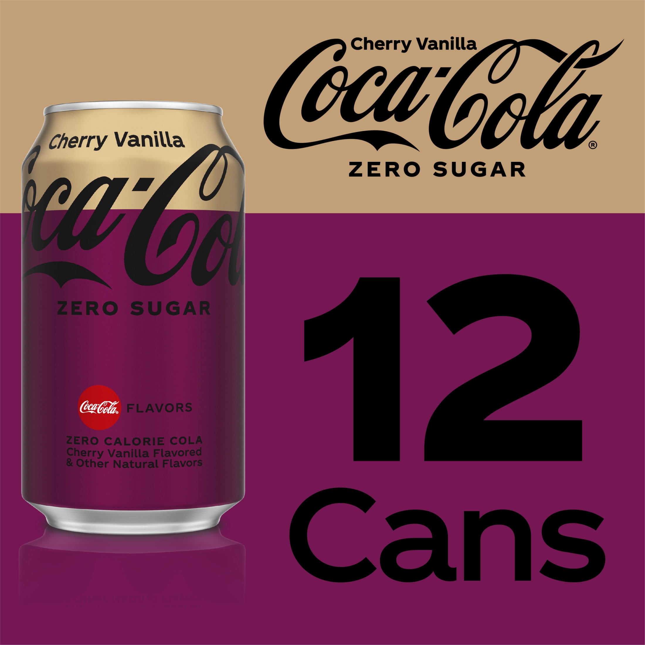 Coca-Cola Diet Zero Sugar Cherry Vanilla Soda Pop, 12 fl oz, 12 Pack Cans