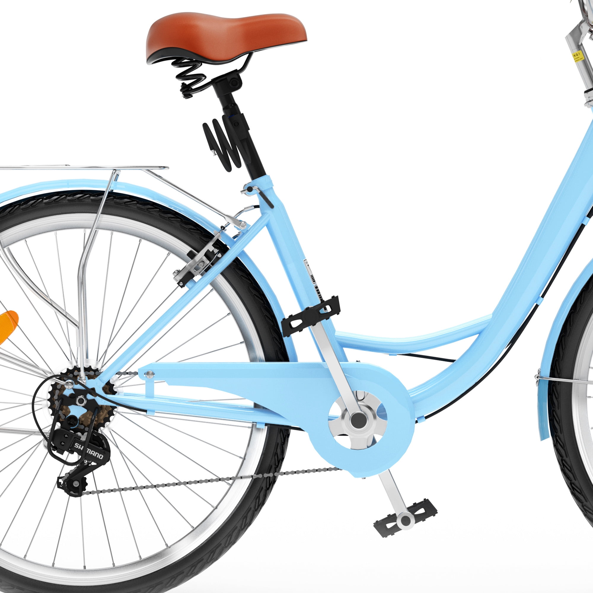 Uforic 26" Beach Cruiser Bike for Women, 7-Speed Adjustable Seat Bike Bicycle for Adult City Commuter, Blue