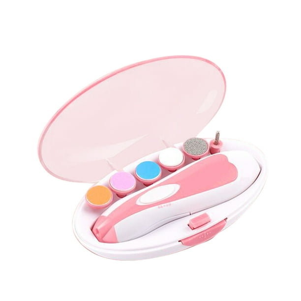 Molinillo de uñas eléctrico Cortaúñas 6 en 1 para bebés con luz LED, Kit de cortaúñas eléctrico para bebés y niños pequeños, con 6 uds. De cabezales de lijadora, seguro y de bajo ruido Abanopi Molinillo de uñas eléctrico