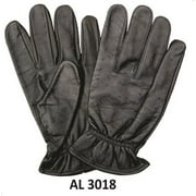 Angle View: Men's Boys Fashion Large Size Motorcycle Black Leather Full Fingered Vented Unlined Driving Gloves With an Elastic Wrist