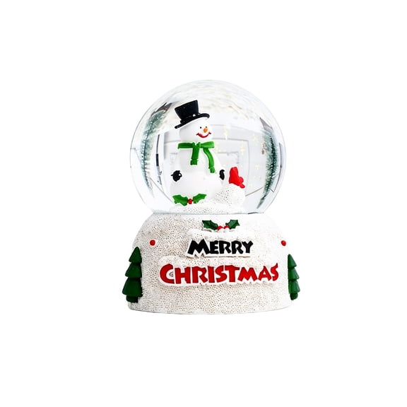 Fmbmuo Christmas Snow With Light Resin Glass Snowball Ornament Light Up Holiday Desktop Decor Xmas Gift For Kids Home Tabletop Decoration