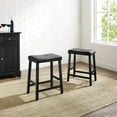 thumbnail image 4 of UPHOLSTERED SADDLE SEAT BAR STOOL IN BLACK FINISH WITH 24 INCH SEAT HEIGHT. (SET OF TWO), 4 of 5