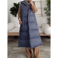 thumbnail image 2 of Cenuakty Women's Long Quilted Hood Vest Solid Color Lightweight Zip Sleeveless Down Puff Jacket, 2 of 4