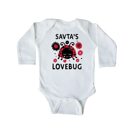 

Inktastic Valentine s Day Savta s Lovebug Gift Baby Boy or Baby Girl Long Sleeve Bodysuit