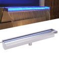 thumbnail image 3 of Outdoor Pool Fountain, Stainless Steel 23.6" Long Waterfall Spillway with Pipe Connector LED Light Strip for Garden, 3 of 6