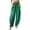 Green, variant on Womens Solid Color Casual Pants Trousers Elastic Waist Pockets Wide Leg Trousers