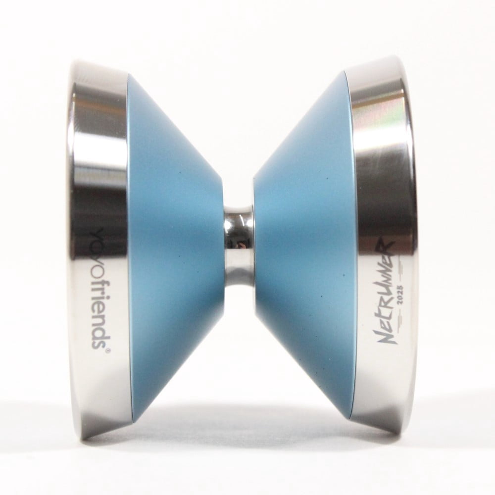 yoyofriends Netrunner Yo-Yo - Bi-Metal - 7075 Aluminum with Hollow Stainless Steel Rims (Ice Blue w/Raw Rims)