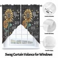 thumbnail image 3 of Summer Sunflower Swag Curtain Valance for Windows, Yellow Flower Bee Window Treatments Short Swag Topper for Kitchen Windows Bathroom Bedroom, 28"x36", 3 of 8