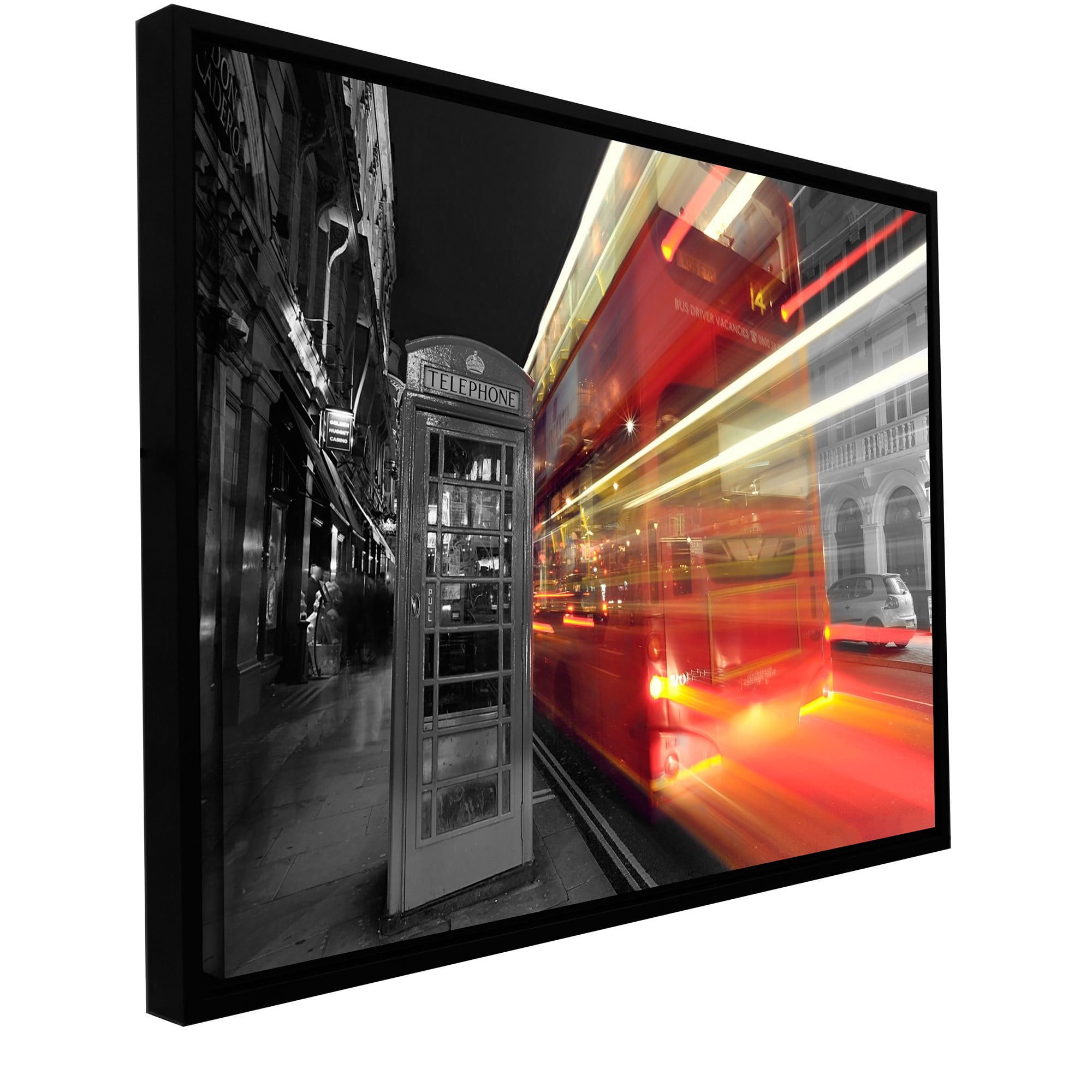 ArtWall Revolver Ocelot "London III" Floater Framed Gallery-Wrapped Canvas