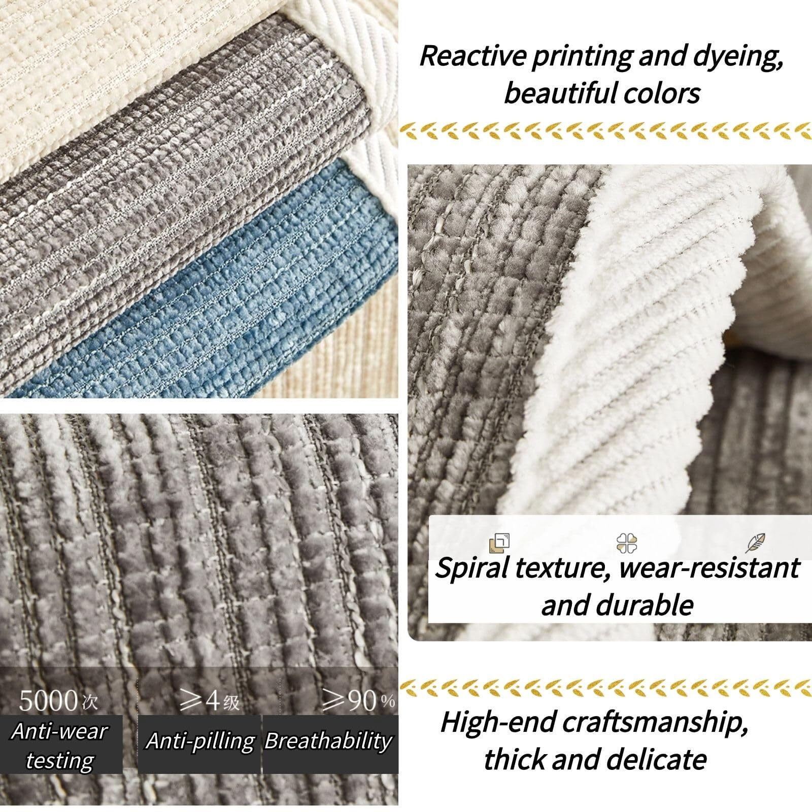 Fuzzy Sofa Cover Couch Cover, Towel Mattress Protector Furniture Protector Washable Anti-Slip Sofa Cover