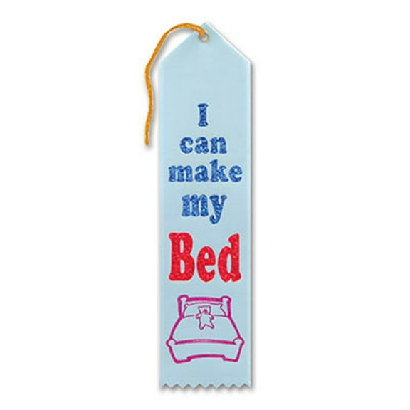 Pack of 6 Light Blue "I Can Make My Bed Award" School Award Ribbon Bookmarks 8"