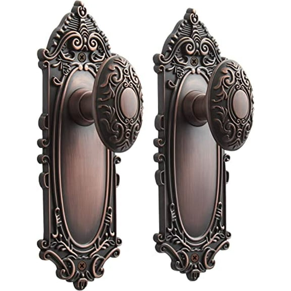 Signature Hardware 480946 Valma Solid Brass Dummy Set Door Knob Set - Brushed Bronze