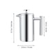 thumbnail image 4 of Prensa De Acero Inoxidable Para Café, Té, Filtro, Émbolo, Jarra, Cafetera, Cafetera Aislada, Cafetera, Tetera, Olla Con Una Cesta De Filtro Vogacara HA020853-00, 4 of 6