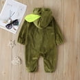 thumbnail image 7 of Baby Boy Girl Halloween Avocado Costume Velvet Fruit Hooded Romper Bodysuit Long Sleeves Hoodie Jumpsuits Cute Fall Outfits, 7 of 7