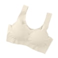thumbnail image 3 of Taqqpue Women's Sports Bra Breathable Stretch Fabric Cross Mesh Vest Solid Color No Underwire Bra for Women Black,Blue,Pink,Beige,Orange,Green,S,M,L,XL,XXL, 3 of 6