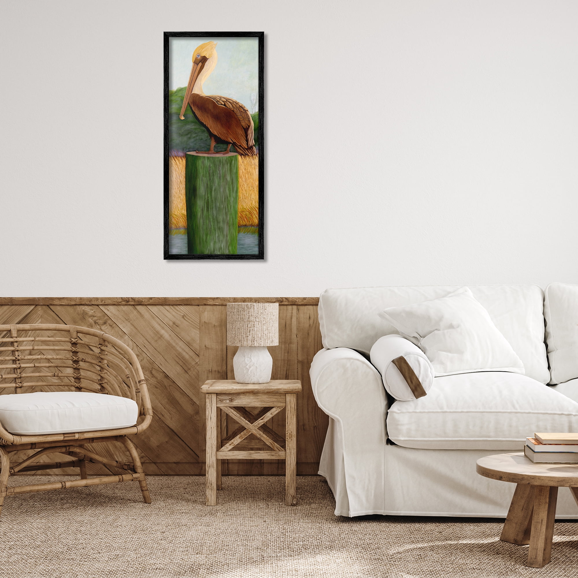 Stupell Industries Blue Eyed Pelican Black Framed Giclee Art, design by Barbara Fallenbaum