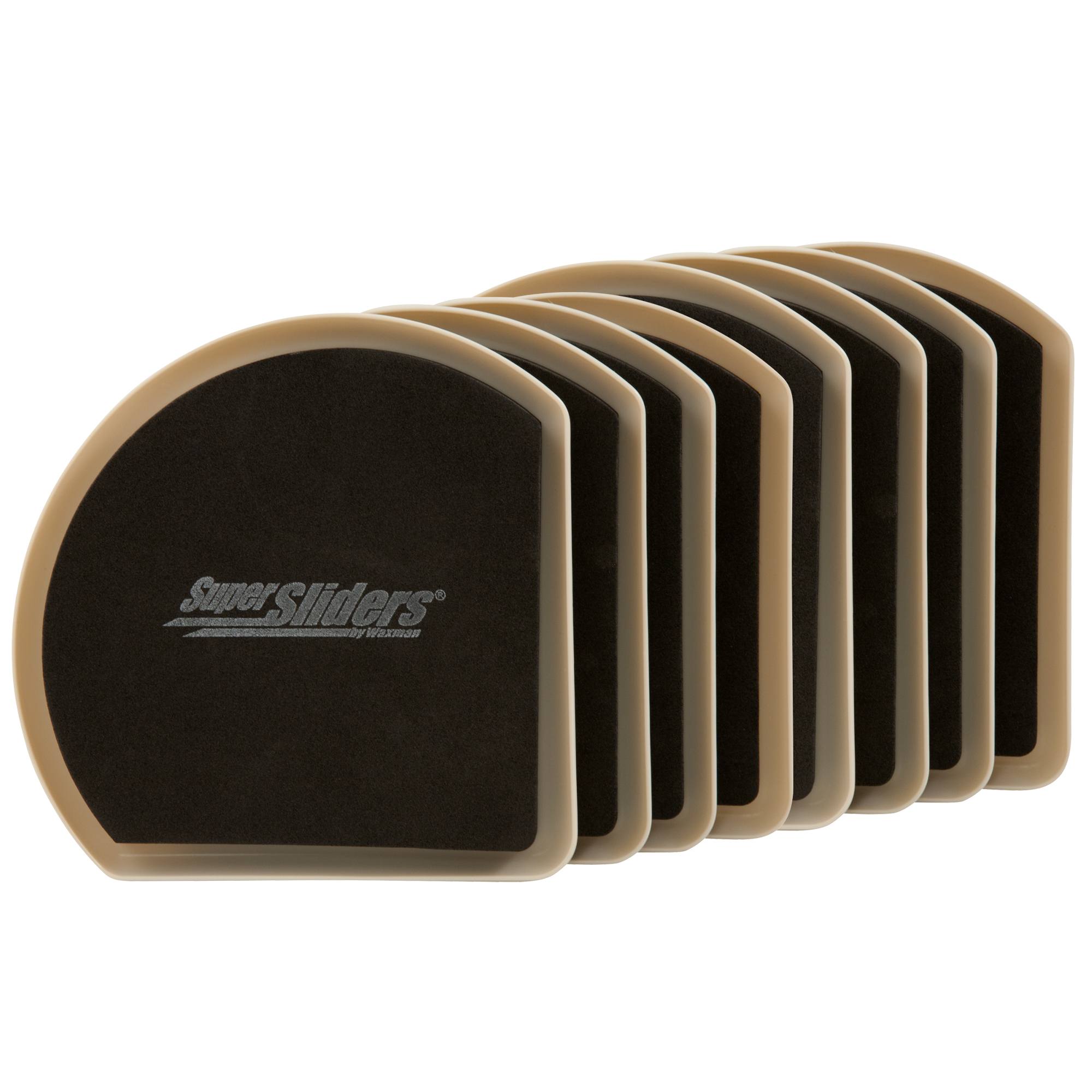 Super Sliders 7" Reusable Slide & Hide Sliders, Carpet, Beige (8 Pk)