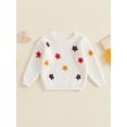 thumbnail image 4 of FOCUSNORM Chandail pour Bébé Fille à Manches Longues, Col Rond, Fleur, Tricot Chaud d'Hiver, Chandail, Vêtements pour Nourrisson, 4 of 9