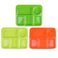 thumbnail image 3 of HOMOBABE Plastic Separating Dish with Divided Compartments Antifall Rice Tray for Eating Assorted Color 3pcs, 3 of 6