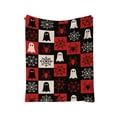 thumbnail image 2 of Aoznliie Halloween Blanket, Helloween Decor Plaid Throw Blanket with Ghost Bat Pumpkin Print, Soft Warm Fall Blanket for Couch Bed,40×28 in, 2 of 9