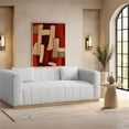 thumbnail image 2 of Meridian Furniture Lucia Cream Linen Textured Fabric Sofa, 2 of 10