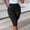 Black, variant on Elastic High Waisted Drawstring Cargo Capris, Knee Length Pants with Pockets, Women's Casual Cargo Capris Elastic High Waisted Drawstring Knee Length Pants with Flap Pockets for Summer Daily Wear