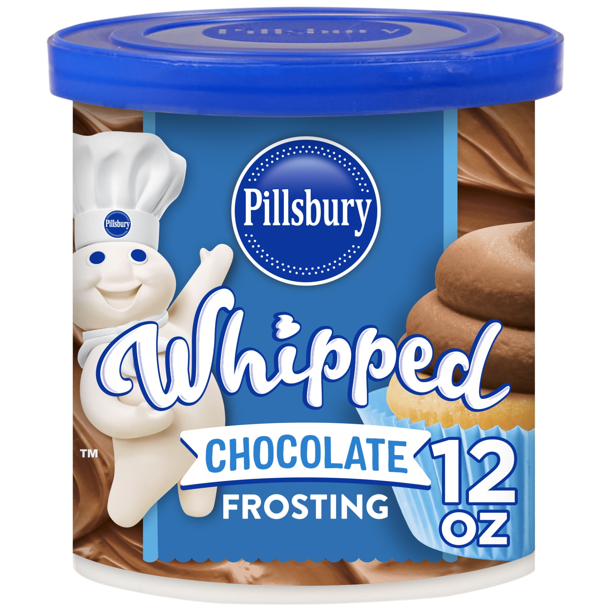 (8 pack) Pillsbury Whipped Chocolate Frosting, 12 oz Tub