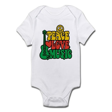 

CafePress - Reggae Peace Love Music Body Suit - Baby Light Bodysuit