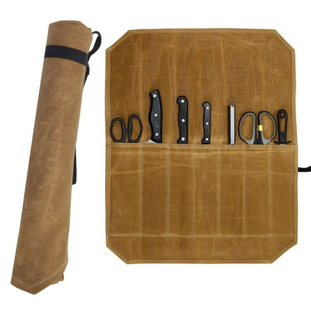 Bolsa Enrollable para Almacenamiento de Cuchillos de Chef Rojo Verde Bolsa de Herramientas de Cocina Profesional